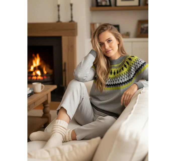 Dámský svetr RUBY GLOW grey FashionStreet MY2376 Dámský svetr RUBY GLOW grey FashionStreet MY2376