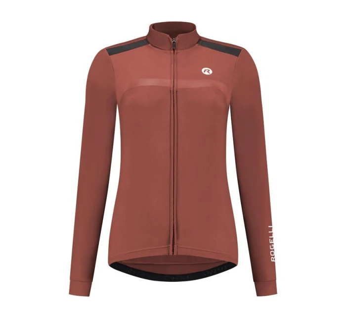 Rogelli dámský dres s dlouhým rukávem MONO hnědý L