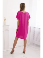 Šaty s kapsami a přívěskem růžový Šaty s kapsami a přívěskem růžový