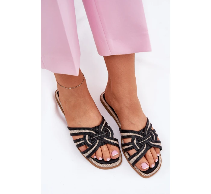 Dámské Ploché Sandály S Pásky Černé model 21689719 - Boto Dámské Ploché Sandály S Pásky Černé model 21689719 - Boto