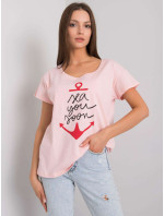 Světle růžové tričko s nápisem