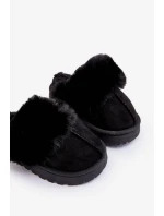Dětské pantofle s kožíškem, Black Birasta