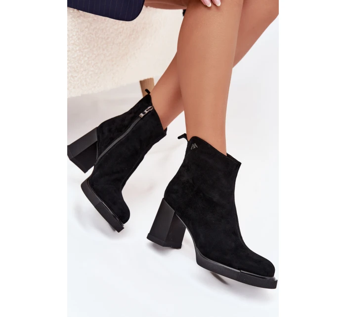 Dámské botky Vinceza – na sloupkovém podpatku, černé