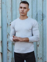 Pánský klasický svetr světle šedý FashionStreet WX2212