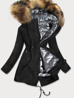 Černá dámská zimní bunda 3 v 1 (B9558-1)