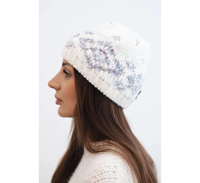 Dámská zimní vlněná čepice s ozdobnými krystalky K399 černá