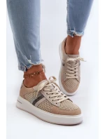 Dámské kožené tenisky D&A LR110 béžové