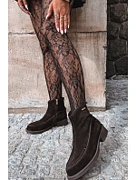 Dámské kožené semišové kotníkové boty s izolací Big Star model 22386417 čokoládové - Big Star Shoes Dámské kožené semišové kotníkové boty s izolací Big Star model 22386417 čokoládové - Big Star Shoes