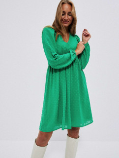 Šaty s nafouknutými rukávy - zelené