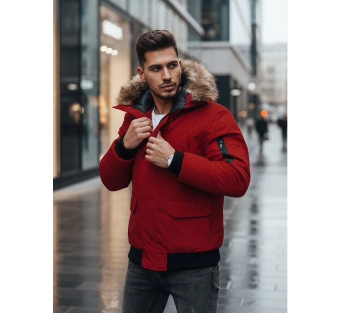 FashionStreet pánská bordó zimní bunda TX4309 FashionStreet pánská bordó zimní bunda TX4309