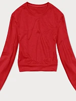 Dámská tenká krátká mikina v červené barvě (8B938-18)