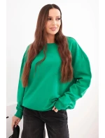 Dámská mikina s kulatým výstřihem základní bavlněná zelená
