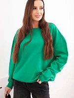 Dámská mikina s kulatým výstřihem základní bavlněná zelená