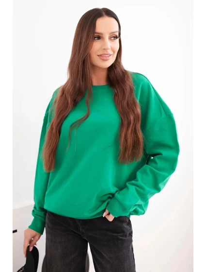 Dámská mikina s kulatým výstřihem základní bavlněná zelená