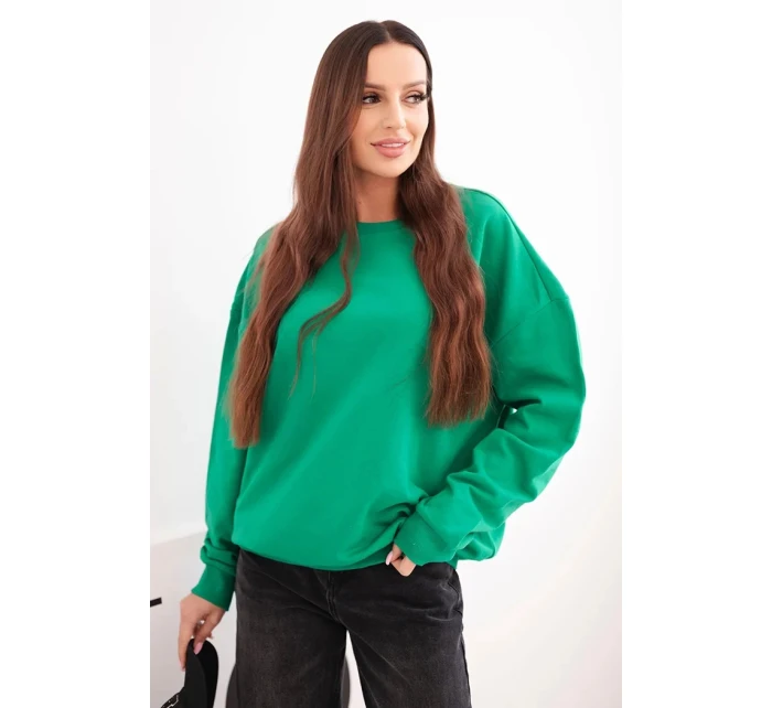 Dámská mikina s kulatým výstřihem základní bavlněná zelená