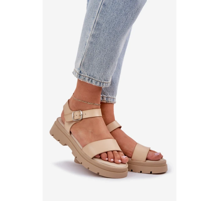 Dámské Sandály Na Platformě Béžové model 21684403 - Boto Dámské Sandály Na Platformě Béžové model 21684403 - Boto