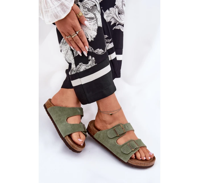 Dámské Semišové Sandály S Přezkami Big Star model 21692060 Zelené - Big Star Shoes