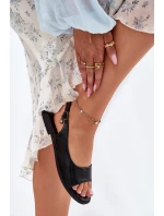 Dámské Sandály Na Ploché Podešvi Černé Weanise Dámské Sandály Na Ploché Podešvi Černé Weanise