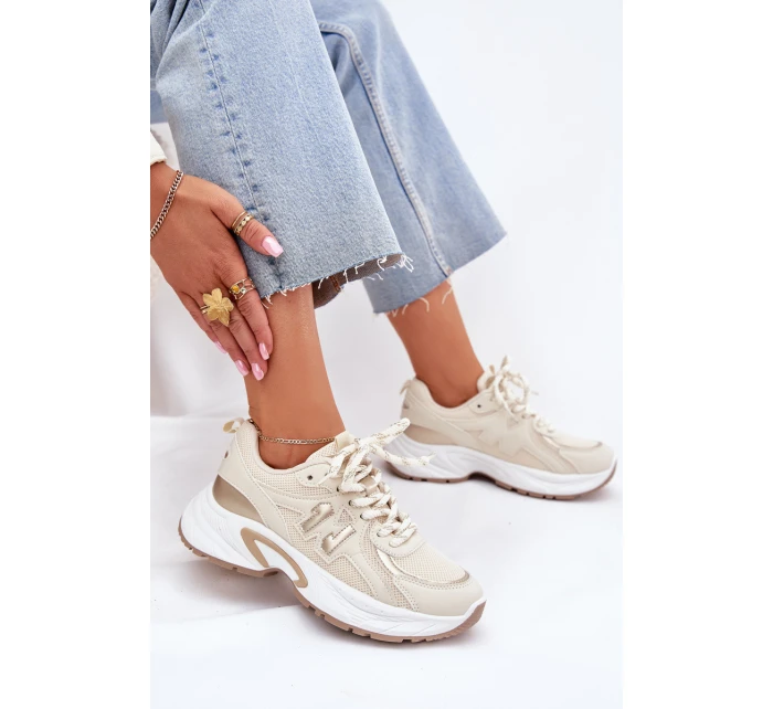 Dámské Tenisky Na Masivní Podešvi Béžové model 21702054 - Boto