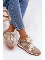 Kožené semišové dámské tenisky Big Star TT274677 béžové