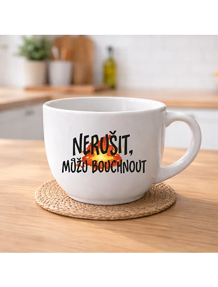 NERUŠIT, MŮŽU BOUCHNOUT. - keramický hrnek 400 ml NERUŠIT, MŮŽU BOUCHNOUT. - keramický hrnek 400 ml