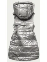 Lesklá vesta v grafitové barvě s kapucí (B9732-70)