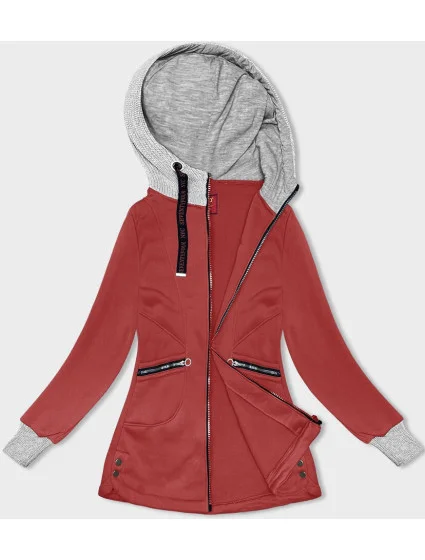 Červená dámská mikina se kapucí model 18966890 - LHD Červená dámská mikina se kapucí model 18966890 - LHD