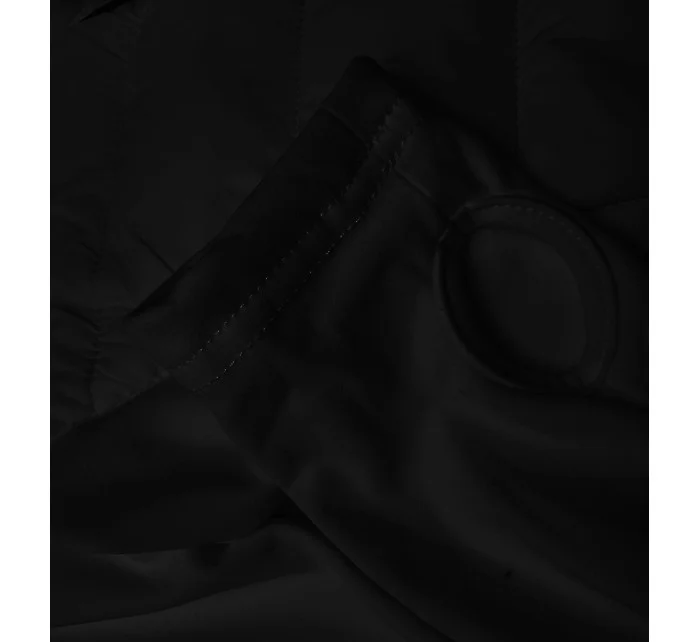 Černá dámská prošívaná bunda z různých spojených materiálů J Style (16M9226-392)