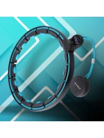 MAGNETICKÝ HULA HOP SET ČERNÝ/TYRKYSOVÝ HHM17 S POČÍTADLEM HMS + ZEŠTÍHLUJÍCÍ PÁS BR163 ČERVENÝ