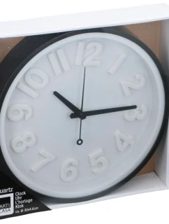 NÁSTĚNNÉ HODINY 29,5X4,6CM ARTICASA ČERNÉ