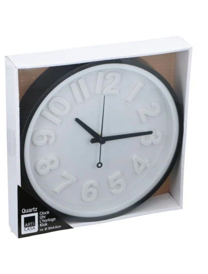 NÁSTĚNNÉ HODINY 29,5X4,6CM ARTICASA ČERNÉ