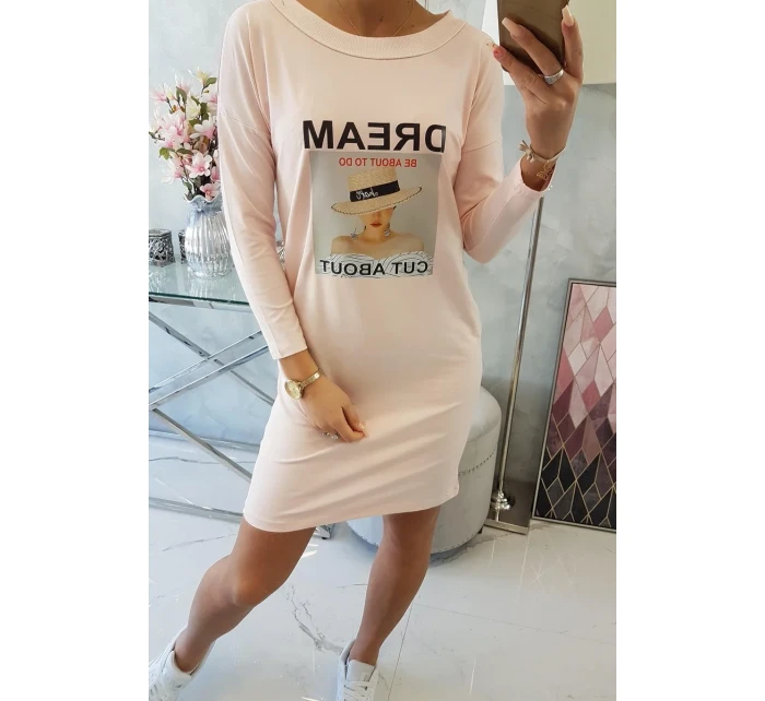 Šaty s potiskem Dream powder pink