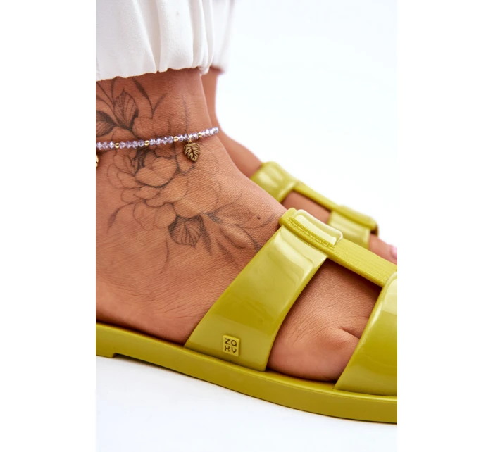 Módní veganské pantofle ZAXY JJ285261 zelená