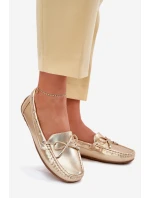 Dámské eko kůže mokasíny zlaté model 21701567 - Boto Dámské eko kůže mokasíny zlaté model 21701567 - Boto