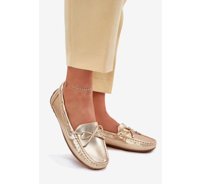 Dámské eko kůže mokasíny zlaté model 21701567 - Boto Dámské eko kůže mokasíny zlaté model 21701567 - Boto