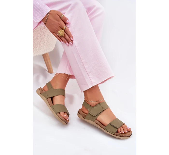 Kožené dámské sandály model 21701907 zelené - Inblu