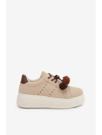 Dámské tenisky na platformě s ozdobnými béžové model 21919545 - Boto