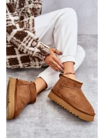 Módní semišové nízké sněhule Camel Nucca