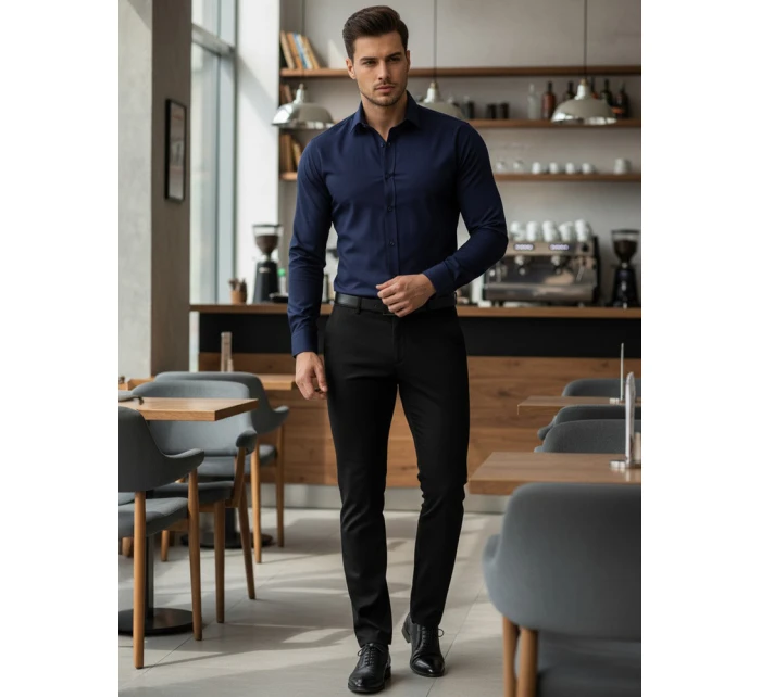 Pánská elegantní tmavě modrá košile FashionStreet DX2477