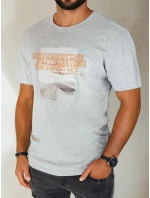 Pánské šedé tričko s potiskem Dstreet RX5488 Pánské šedé tričko s potiskem Dstreet RX5488