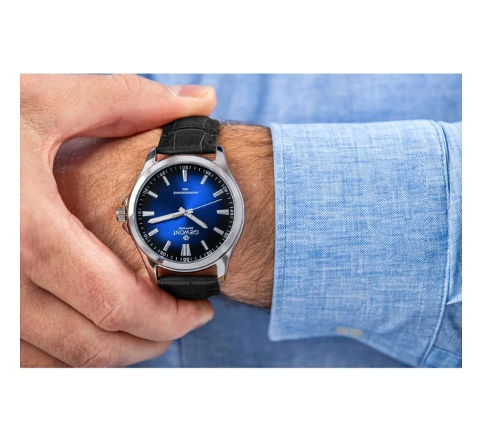 Pánské safírové černo-modré hodinky Giewont Elegance GW5160-A6