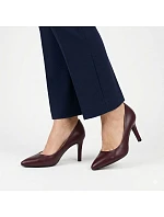 Vínové dámské lodičky na jehlovém podpatku Sergio Leone 1336