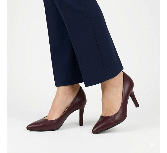 Vínové dámské lodičky na jehlovém podpatku Sergio Leone 1336