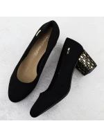 Sergio Leone W SK314D černé semišové lodičky na podpatku