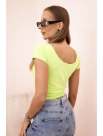 Dámská klasická bavlněná blůza s krátkým rukávem modrá