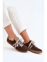 model 21703119 Semišové Nízké Tenisky Dámské Čokoládové - Zazoo