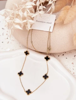 Nerezový řetízek Zlatavě-černý