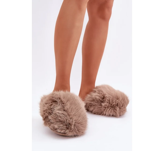 Futrzane Dámské Pantofle Tmavě béžové Wladisa