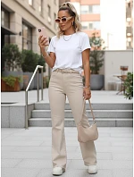 Dámské džíny bootcut s páskem béžové FashionStreet UY2961