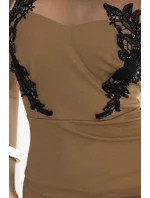 Dlouhé šaty ve tvaru mořské s černou krajkou a síťovinou model 21241688 - kocula